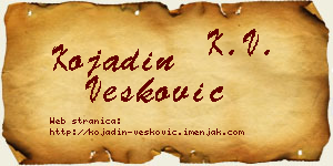 Kojadin Vesković vizit kartica
